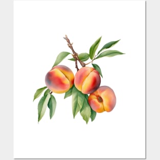 Peaches Boho Summer Fruits Posters and Art